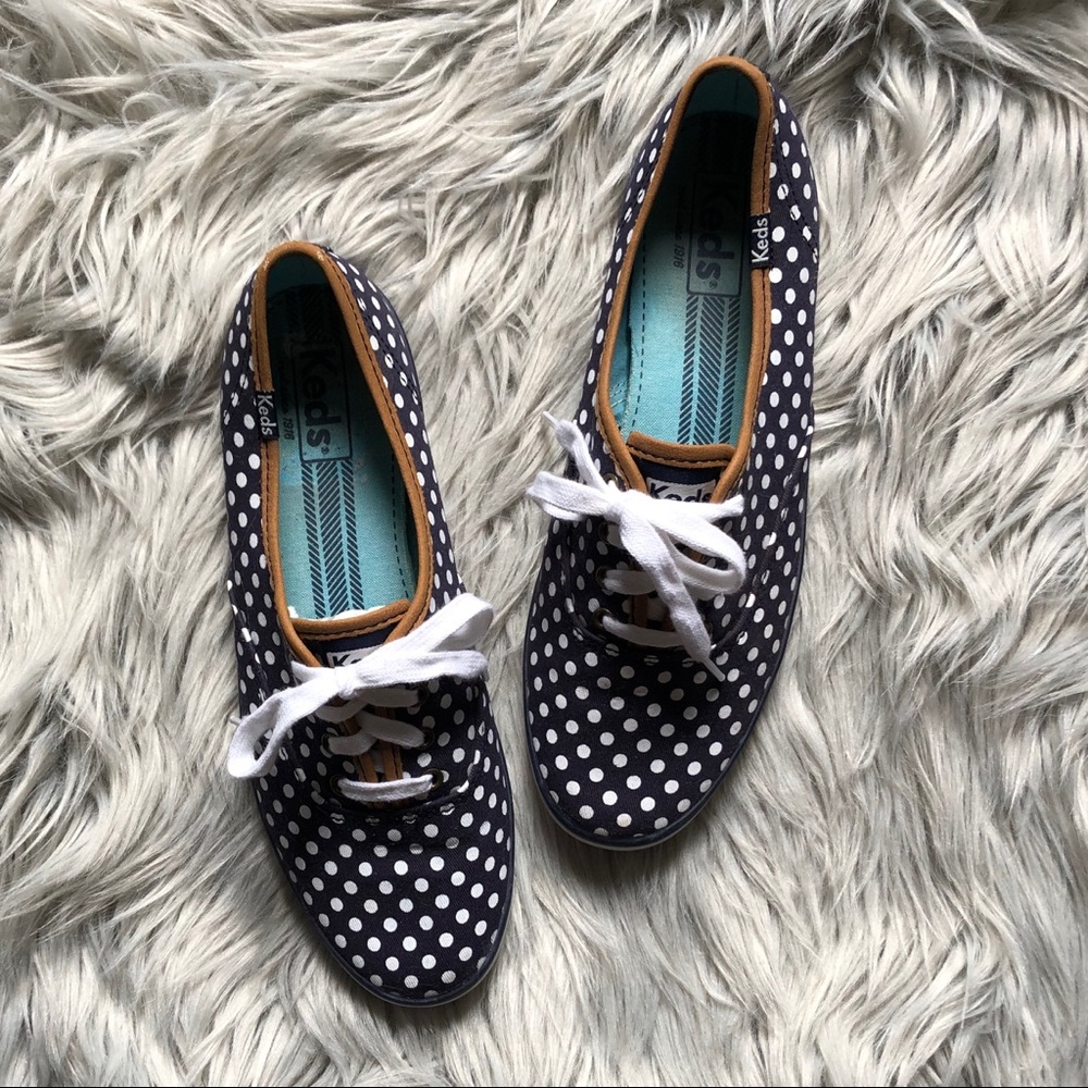 Keds Polka Dot Champion Sneakers w/ Leather Lining